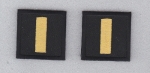 LT Lieutenant MEDIUM GOLD on BLACK rank insignia collar lapel patches 1.5" LARGE